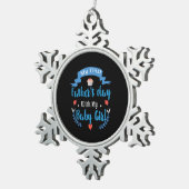 父と私の最初の父の日と私の赤ん坊の娘 スノーフレークピューターオーナメント (右)