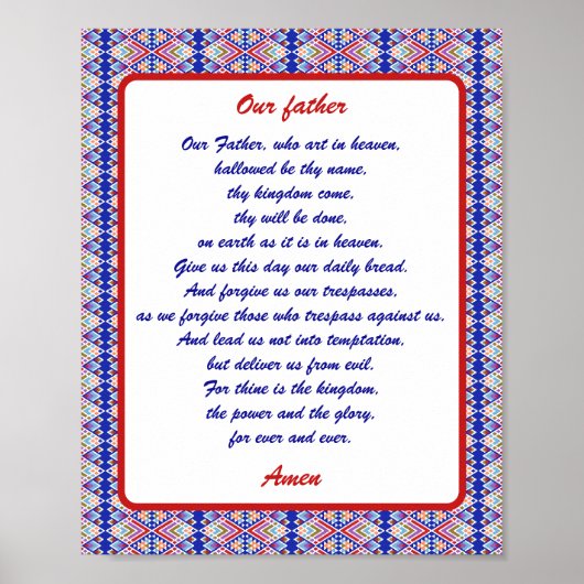 父なる主の祈りの言葉 カラフル ポスター (正面)