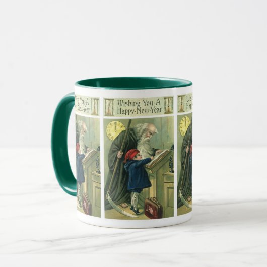父なる時間があなたに新年の幸せを願う マグカップ (正面左)