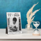 父になった瞬間、誕生日プレートに名前 フォトプラーク (側面)