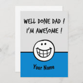 父のおもしろい日札のジョーク サンキューカード (正面/裏面)