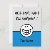 父のおもしろい日札のジョーク サンキューカード (正面)