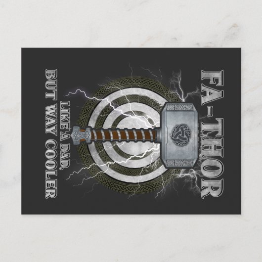 父のようなソーだが、もっとクール ファーザーズデー ポストカード (正面)