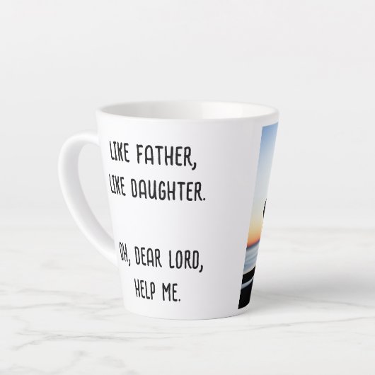 父のように娘の息子のようにパーソナライズされた写真 カフェラテマグ (左アングル)