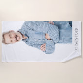 父のカスタム写真 ビーチタオル (正面)