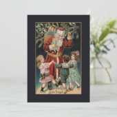 父のクリスマスと踊りの子供とヤドリギ シーズンカード (スタンド正面)