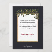 父のクリスマスと踊りの子供とヤドリギ シーズンカード (裏面)