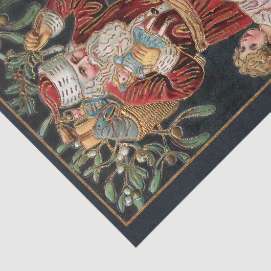 父のクリスマスと踊りの子供とヤドリギ 薄葉紙 (詳細)