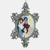 父のクリスマスのオーナメント スノーフレークピューターオーナメント (左)