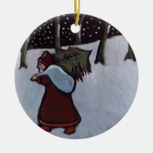 (父のクリスマスのオーナメント) セラミックオーナメント (正面)