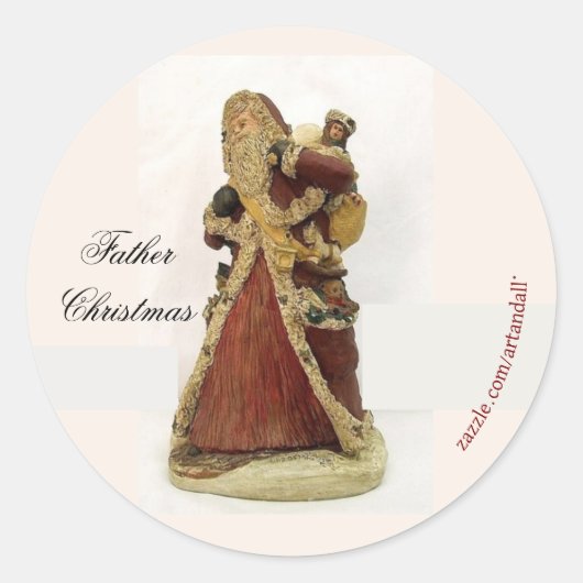父のクリスマスのステッカー ラウンドシール (正面)