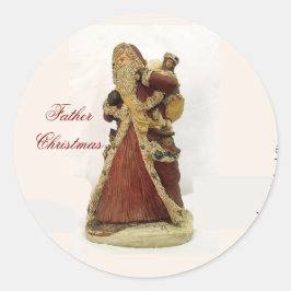 父のクリスマスのステッカー ラウンドシール