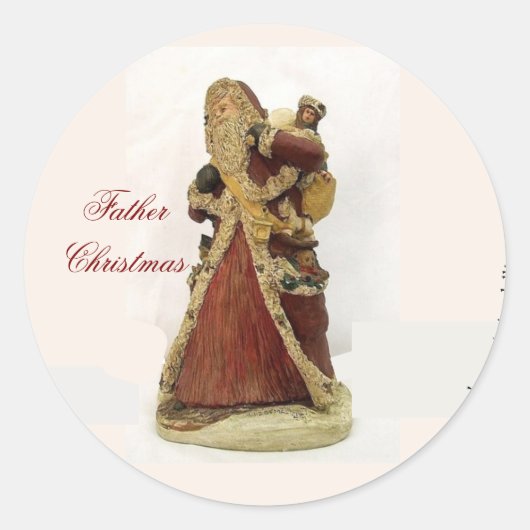 父のクリスマスのステッカー ラウンドシール (正面)