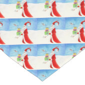 父のクリスマス軸受けギフトの青いテーブルのランナー ショートテーブルランナー (コーナー)