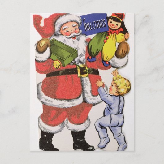 父のクリスマス、ビクトリアンなクリスマスカード シーズンポストカード (正面)