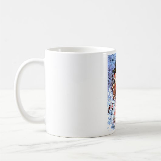 父のクリスマス、ヴィンテージのロシア人場面 コーヒーマグカップ (左)