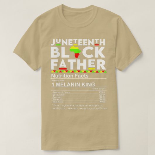 父のジュンティーン黒い父親の栄養事実 Tシャツ (デザイン正面)