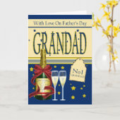 父のデイカードおじいちゃん – シャンパン カード (黄色い花)