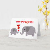 父のデイカードベビーとパパ象 カード (黄色い花)