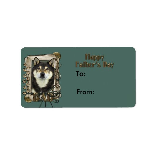 父のパパの日 – 石の足 – 柴犬 – ヤシャ ラベル (正面)