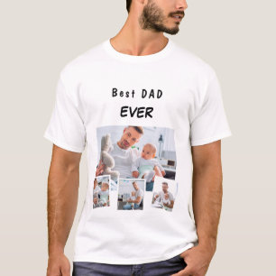 父のパパ家族の写真コラージュ Tシャツ