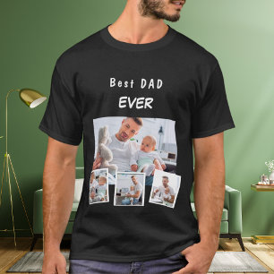 父のパパ家族の写真コラージュ Tシャツ