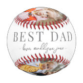 父のパーソナライズされたパパ写真 野球ボール (裏面)