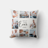 父のベビー写真コラージュ白い息子の娘 クッション (正面)