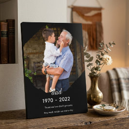 父のメモリアルテーブルプラーク（台座付き） フォトプラーク