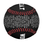 父のモダン日の野球パパヤギ黒 野球ボール (裏面)