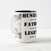 父の伝説|3枚の写真|父の日マグカップ ツートーンマグカップ (正面左)