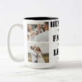 父の伝説|3枚の写真|父の日マグカップ ツートーンマグカップ (左)