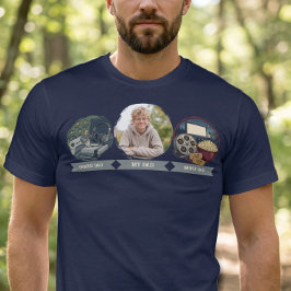 父の写真 ゲーマー父さん 映画好きな父 Tシャツ