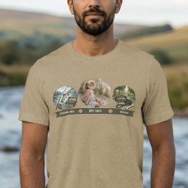 父の写真 釣り好きパパと愛犬の父 トライブレンドＴシャツ