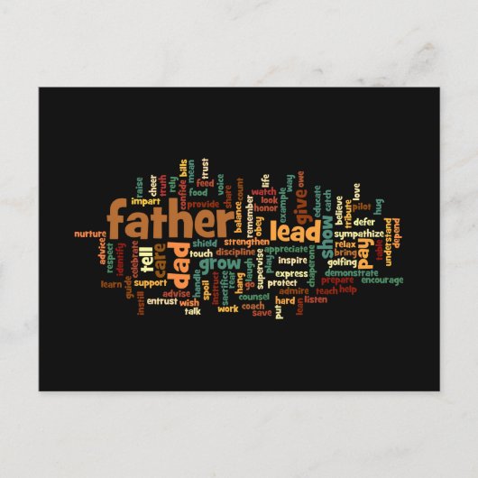 父の単語の雲の郵便はがき ポストカード (正面)
