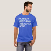 父の夫の説教者ヒーローパパ父の日の男の子 Tシャツ (正面フル)
