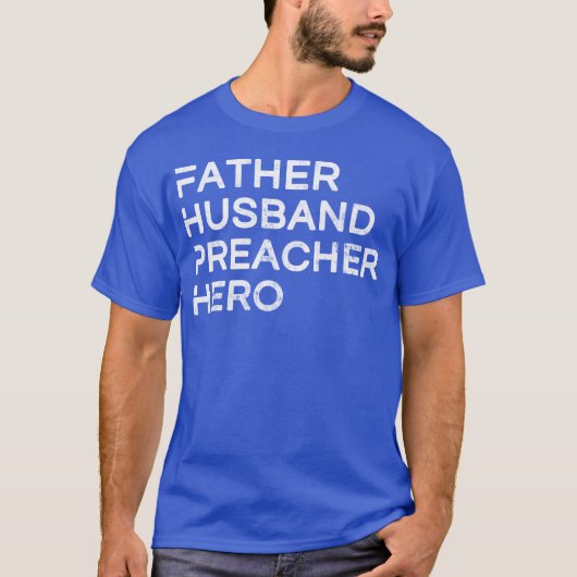 父の夫の説教者ヒーローパパ父の日の男の子 Tシャツ (正面)