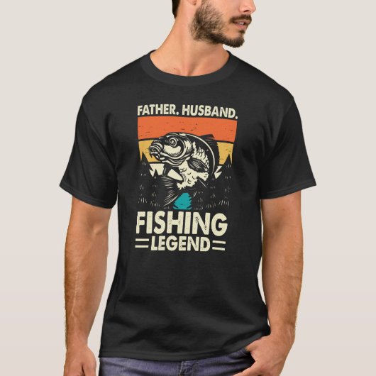 父の夫魚釣りレジェンドレおもしろいトロ Tシャツ (正面)