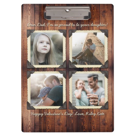 父の娘のパーソナライズなInstagramの写真の格子 クリップボード (正面)