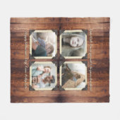 父の娘のパーソナライズなInstagramの写真の格子 フリースブランケット (正面(横))