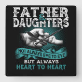 父の娘は常にハートハートギフトパパ スクエア壁時計 (正面)