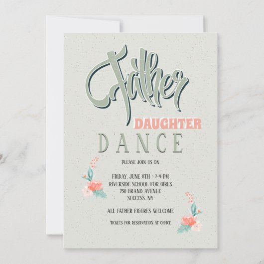 父の娘ダンス 招待状 (正面)