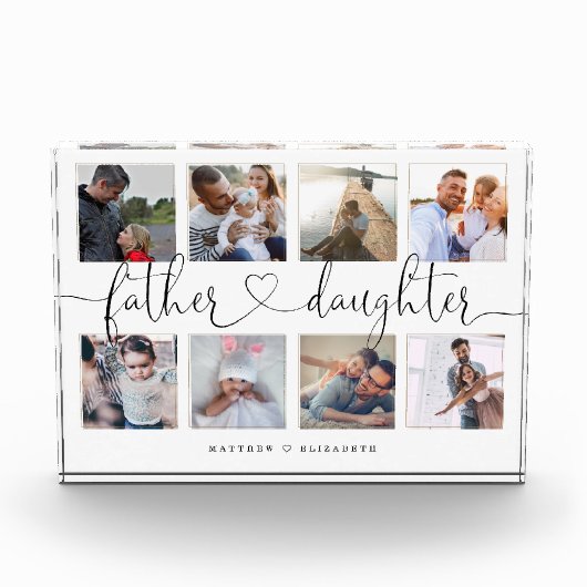 父の娘ハートスクリプト |フォトグリッドのコラージュ フォトブロック (正面)