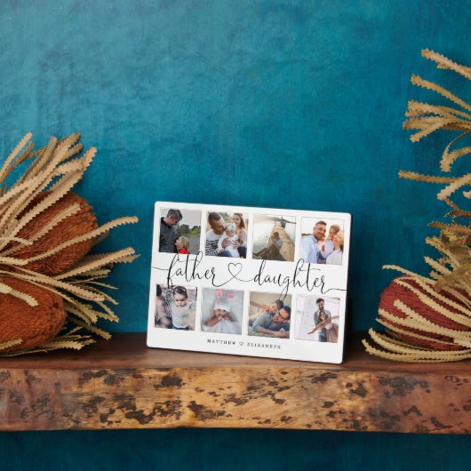 父の娘ハートスクリプト |フォトグリッドのコラージュ フォトプラーク (側面)