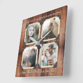 父の娘パーソナライズされたInstagramフォトグリッド スクエア壁時計