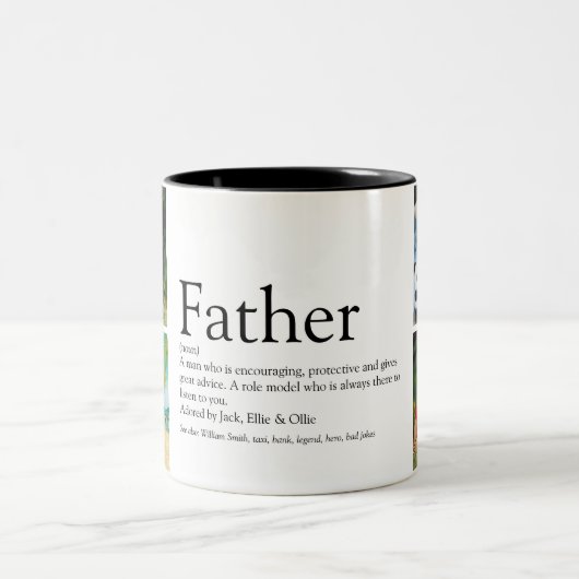 父の定義引用文写真校 ツートーンマグカップ (中央)