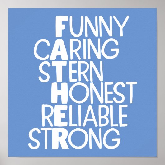 父の属性クロスワードアート ポスター (正面)