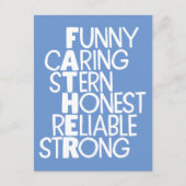 父の属性クロスワードアート ポストカード (正面)