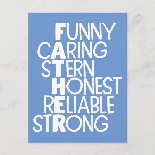 父の属性クロスワードアート ポストカード (正面)