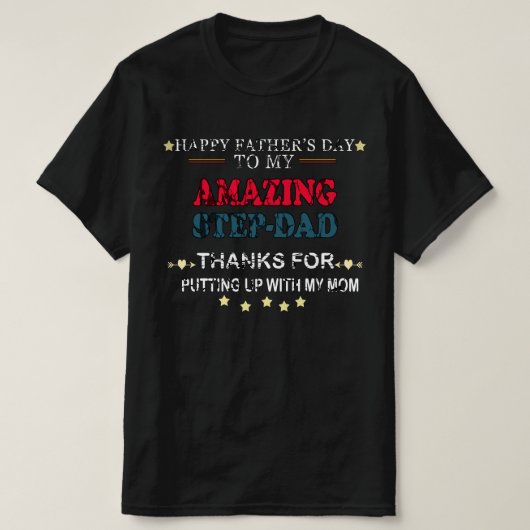 父の幸せな日感謝してい々を Tシャツ (デザイン正面)